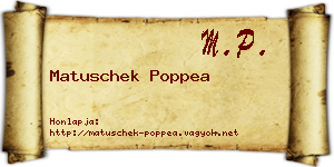 Matuschek Poppea névjegykártya